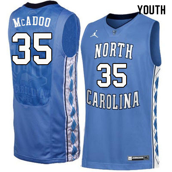 Youth #35 Ryan McAdoo North Carolina Tar Heels College Basketball Jerseys Sale-Blue